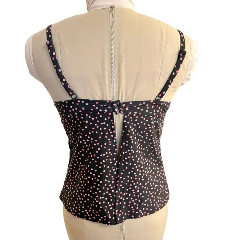 Maidenform Swim Ladies Polka Dot Tankini Bathing Suit Top 36D